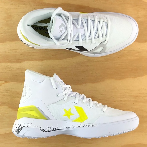 Converse G4 High Top White Yellow React Basketball Shoes Size 9 - Picture 3 of 9